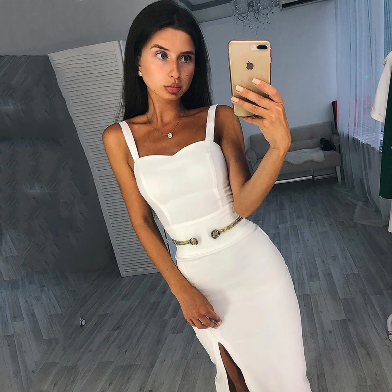 Женское Бандажное платье Bqueen облегающее Клубное без рукавов с глубоким v