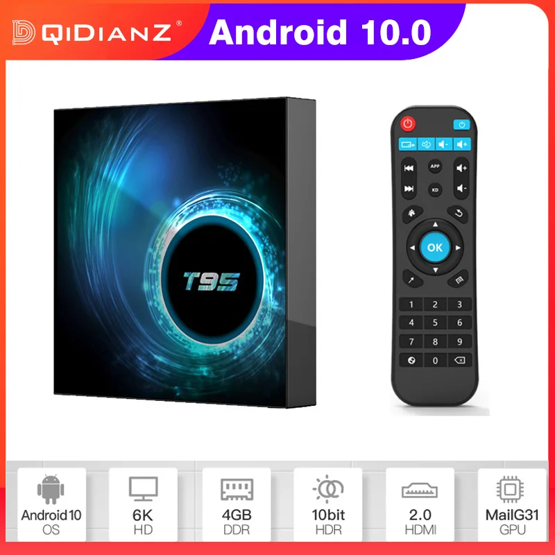 ТВ приставка Android 10 T95 4 Гб ОЗУ 32 64 четырехъядерный Allwinner H616 1080P H.265 4K 0 смарт PK H96