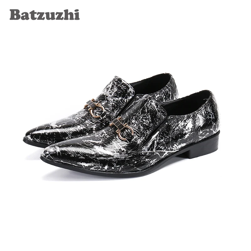 

Batzuzhi Handmade Men's Shoes Pointed Toe Leather Dress Shoes Men Oxford Flats zapatos de hombre, Big Sizes EU38-46, US6-12