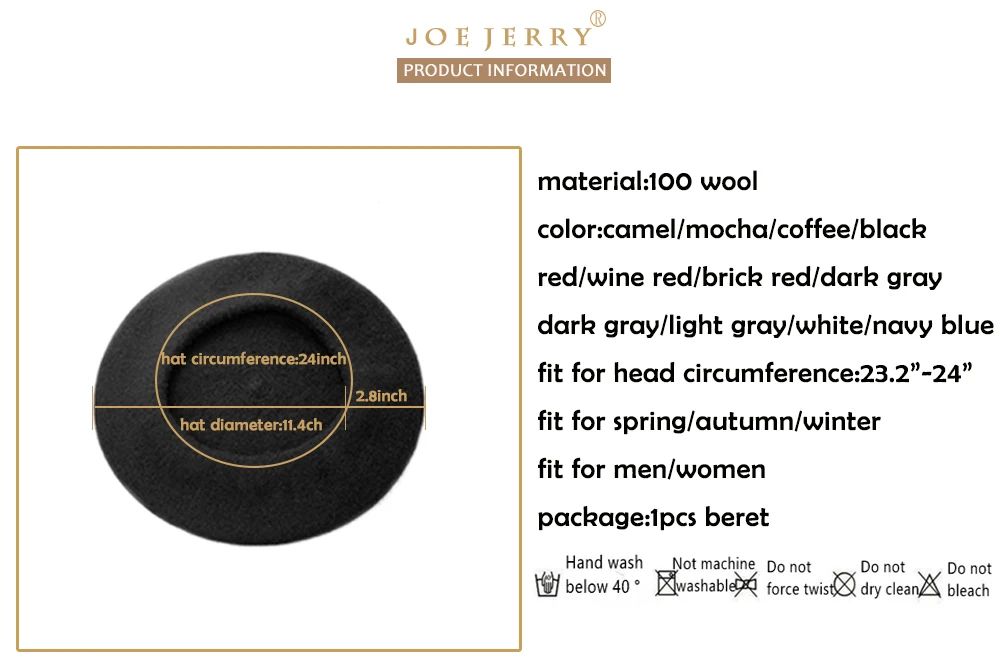 Joejerry, шерстяной берет, военные французские шапки, мужские плоские шапки, шапка художника, большие женские шапки