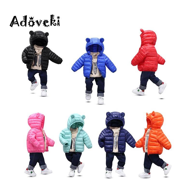 Новинка 2019 года легкая хлопковая куртка Adoveki с милым медведем для девочек и