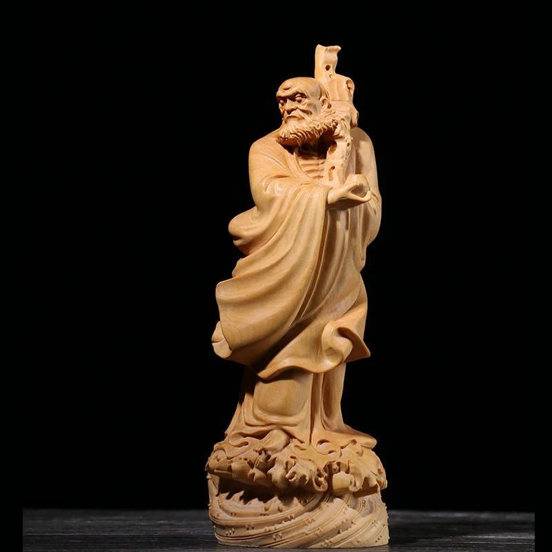 

Boxwood 15cm 19cm Dharma Sculpture Wood Buddha Statue Bodhidharma Zen Home Decor