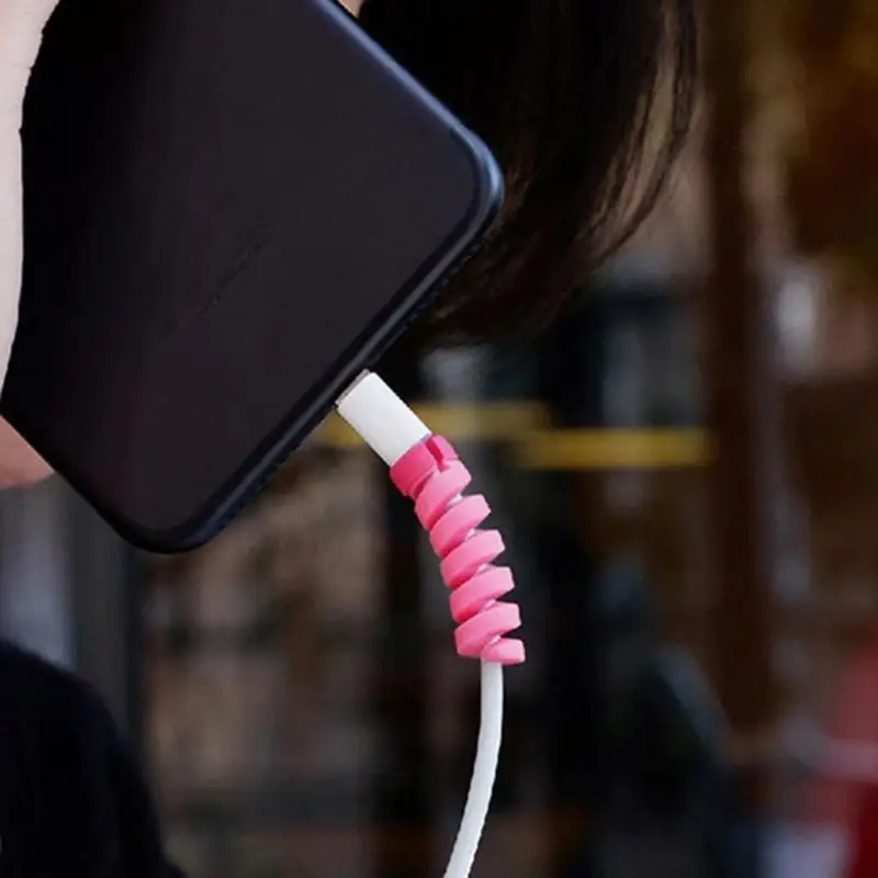 Защита спирального кабеля для Apple iPhone usb кабель зарядки очаровательный защитный