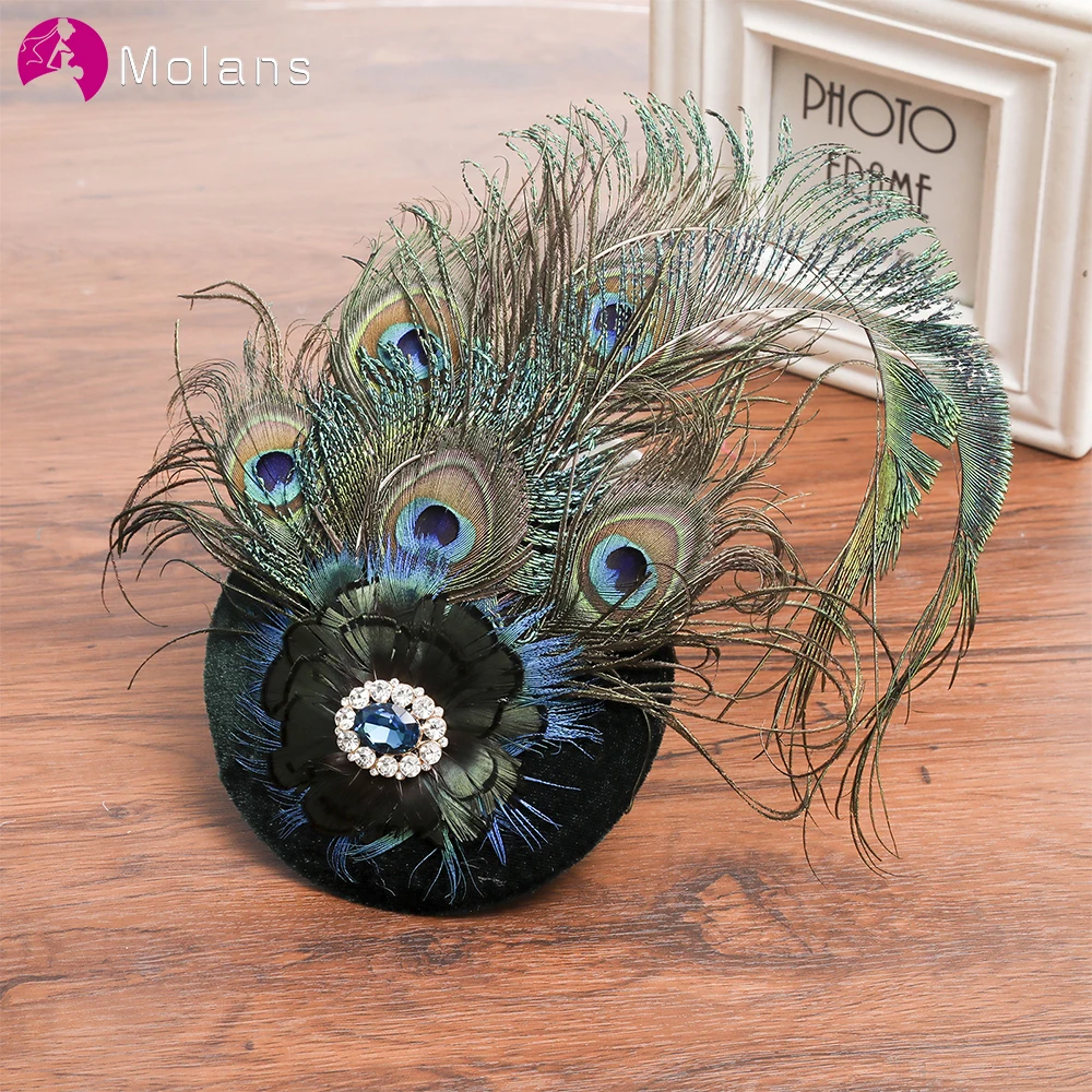 Новый Берет MOLANS с инкрустированным павлином 2020 Свадебная шапка черная Модная