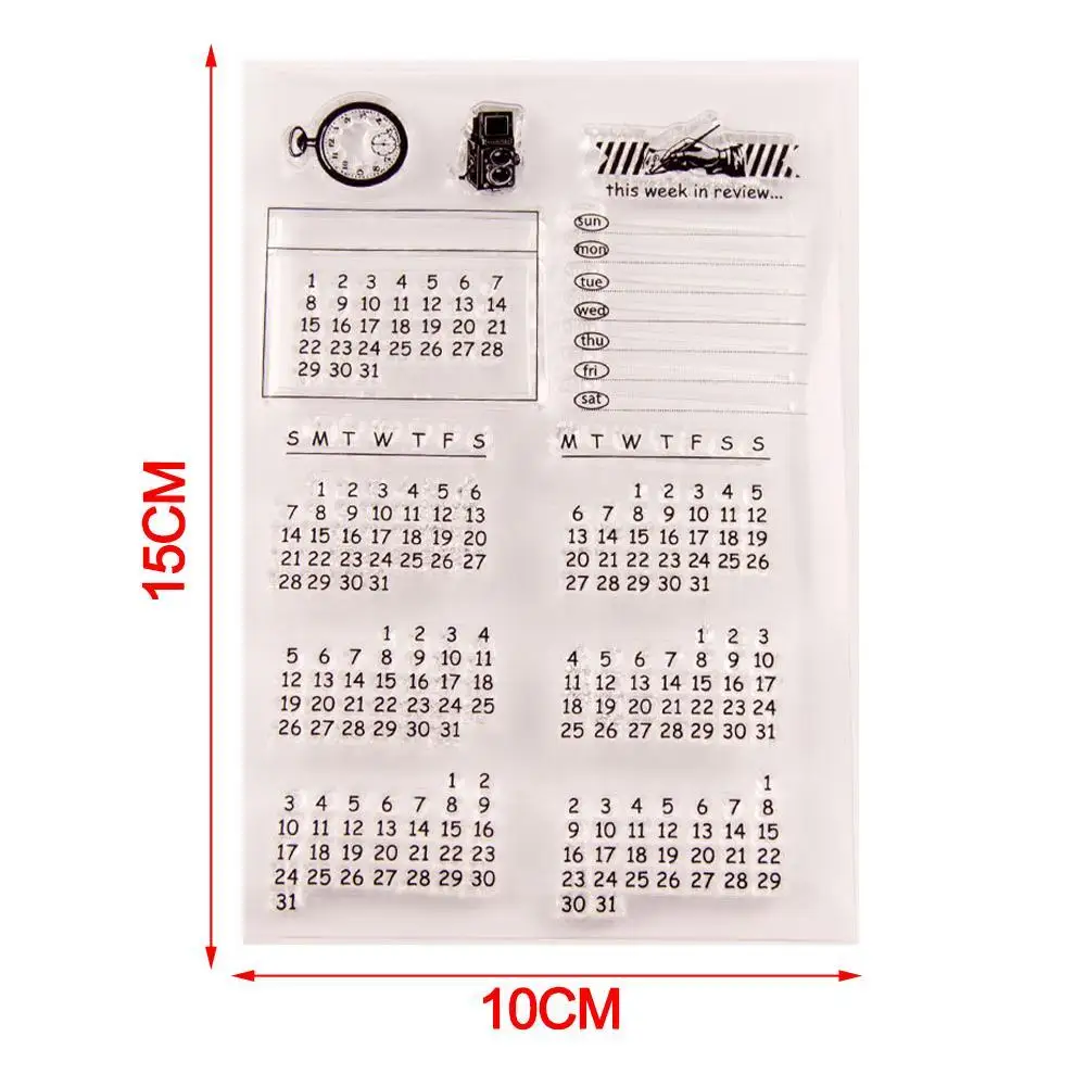 

Perpetual Calendar Pattern Transparent Clear Stamps Roller Stamp Seals Scrapbooking Silicone Making Card Hot / For DIY Chri O5S3