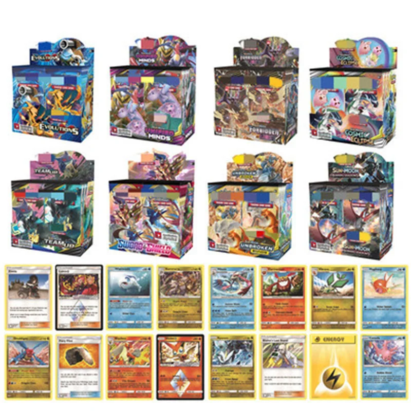 

324 шт./коркор. карты Pokemon Lost Thunder англо-французская Торговая карточка игра эволюции усилитель коробка Коллекционные детские игрушки подарок