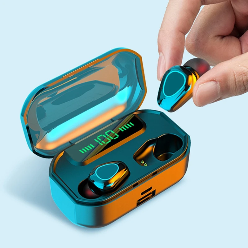

TWS Wireless Earbuds Bluetooth V5.0 Power Digital Display Wireless Headset TWS Waterproof Sport Earphones