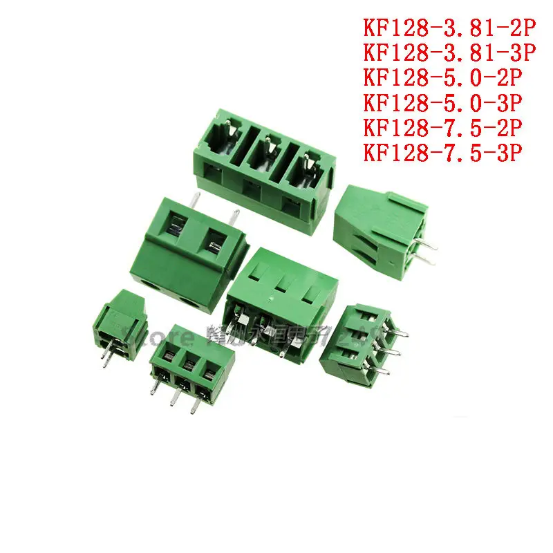 

100Pcs KF128-2P 3P KF128-3.5-2P 3P KF128-3.81-3P KF128 3.5mm/3.81mm spacing terminal can be spliced screw type PCB terminal
