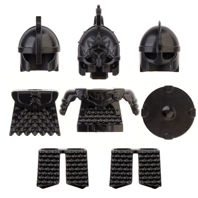 

Конструктор Koruit средневековый рыцарь рохань, оружие для 4 см мини-кукол, шлем, броня, щит MOC, строительные блоки, аксессуары для конструктора, игрушки