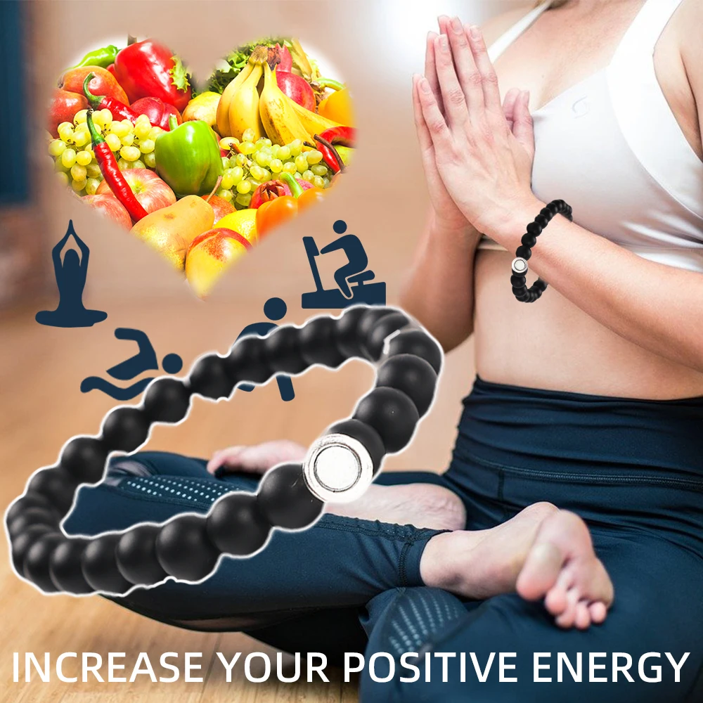 

Healthy Explosion 8mm Stone Bead Bracelet Attractive Magnet Clasp Couple Bracelet Lucky Beaded Bracelet