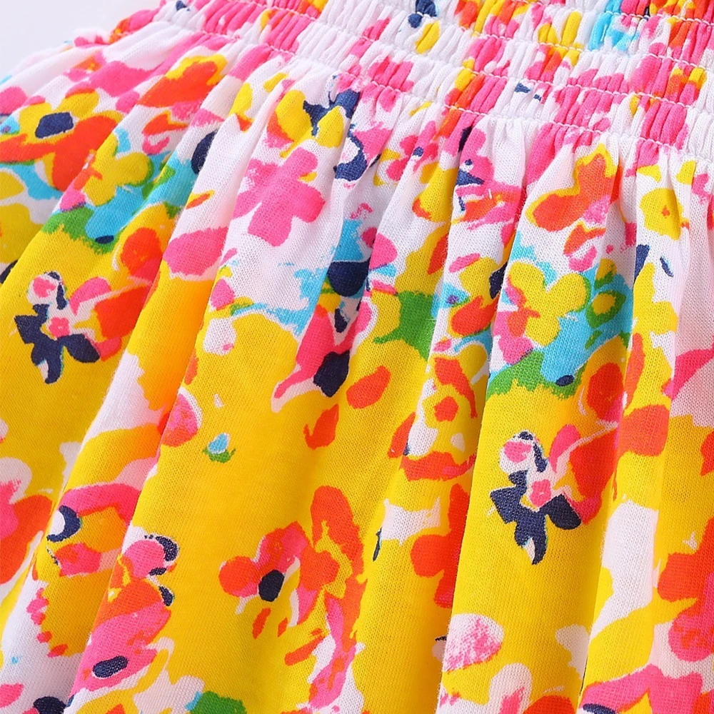 LittleSpring Tollder Girls Sleeveless Vest Dress Floral Print Holiday Sweet | Детская одежда и обувь