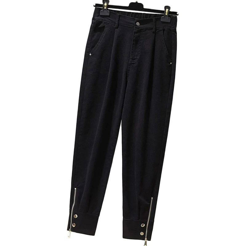2021 Spring Plus size Women's Casual Pants High Waist Thin All-match Old Daddy Cigarette Pants 100kg Fashion Loose Trousers 4XL