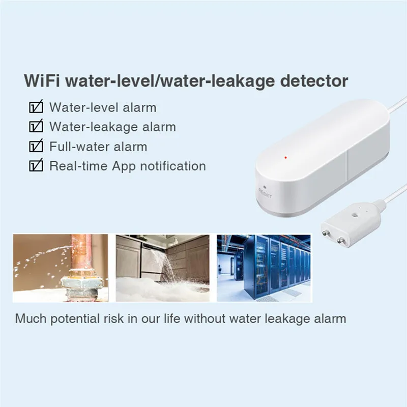 Wi-Fi умный датчик утечки воды детектор датчик утечки воды Обнаружение оповещения перелив охранная сигнализация дистанционное управление Голосовое управление