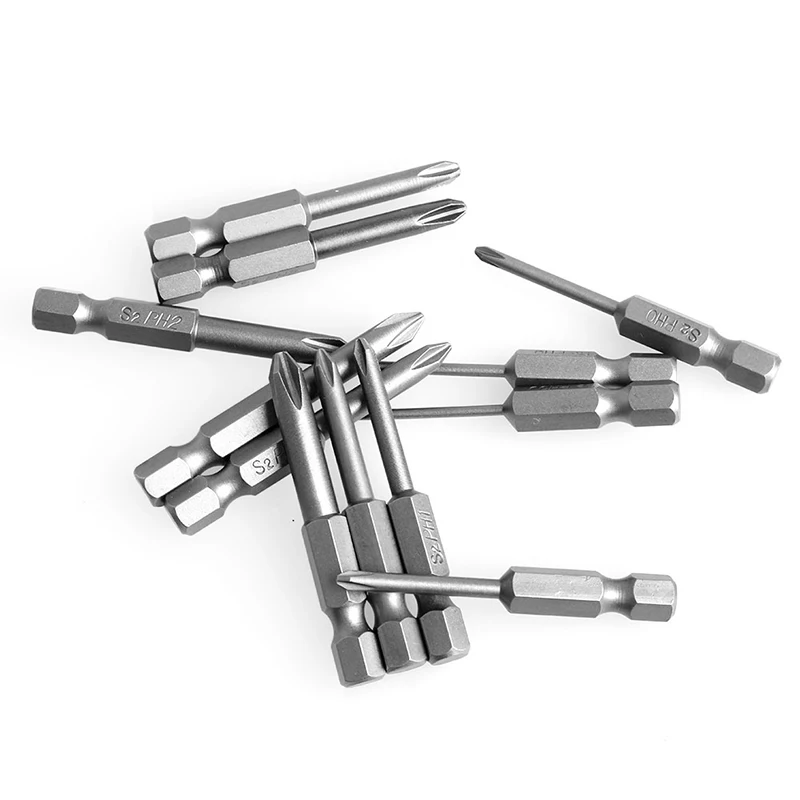 

Hex Shank Magnetic Phillips Cross Screwdriver Bits 50mm 1/4 Inch 12Pcs/Set