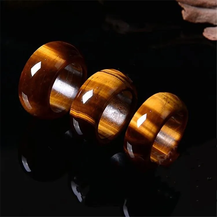 100% натуральный тигровый глаз камень золото желтый Никель Кольца для женщин