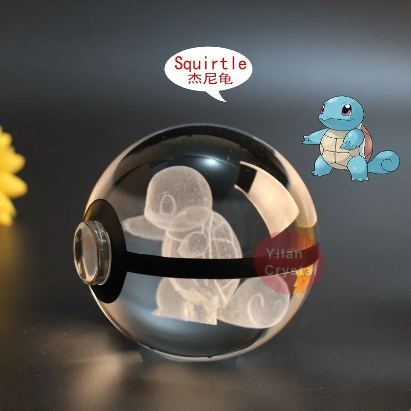 Аниме Покемон хрустальный шар 3d лазерная гравировка белки дизайн со