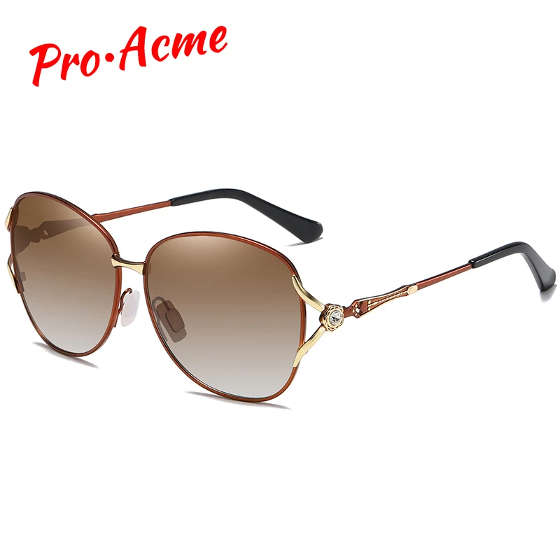 Женские поляризационные очки Pro Acme в алмазной металлической оправе с