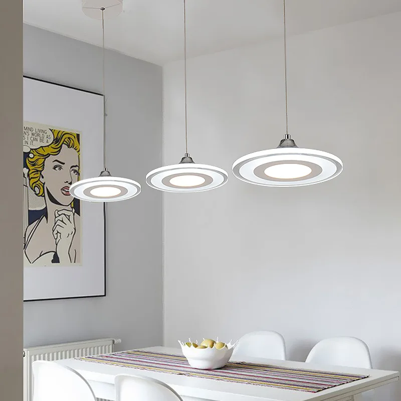 

Modern Restaurant Chandelier Fashion Simple UFO Shape Ultra Thin LED Bar Aisle Balcony Art Round Chandelier