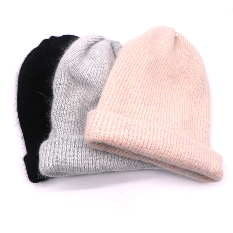 

Casual Autumn Winter Knitted Beanie Hat Fashion Soft Wool Winter Women Ladies Bonnet Hats Fashion Solid Color Soft Beanie Hats