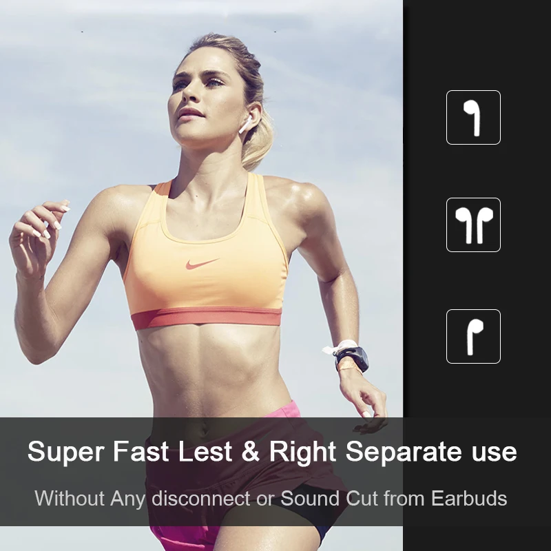 

Fineblue - Tws Wireless Bluetooth Headphones, 6D Stereo Device with Dual Super Bass Microphone,