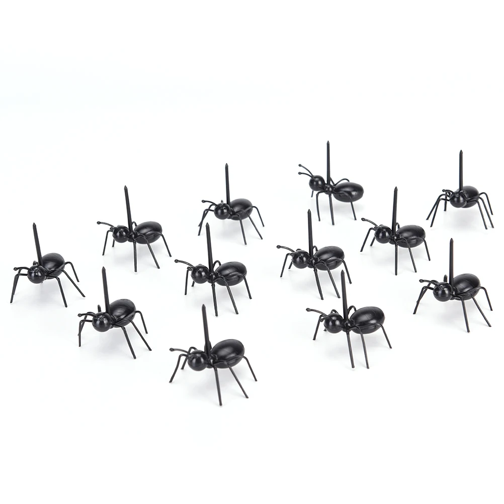 

12pcs DIY Mini Cos Ant Fruit Fork Plastic Decoration Kitchen Bar Kids Dessert Forks Tableware animal food pick Ant toothpick