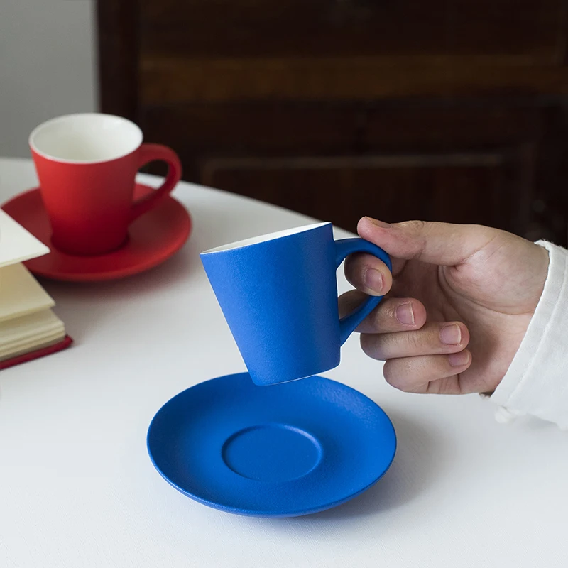 Керамическая чайная кофейная кружка 95 мл кофейные чайные чашки с блюдцем набор