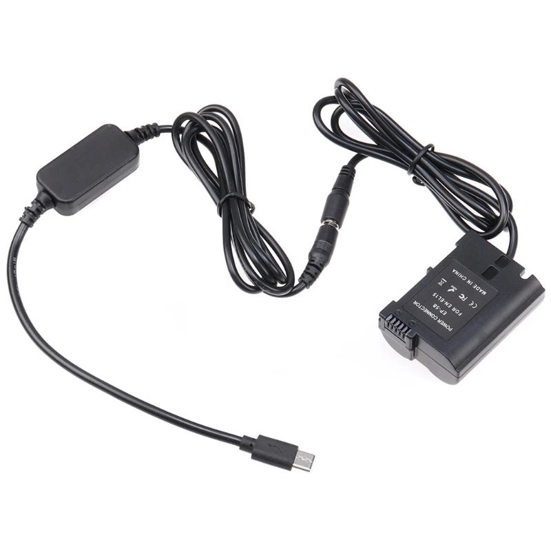 

BX0E EN-EL15 Dummy Battery Camera Power Source Type-C PowerCord Compatible with D500 D600 D610 D750 D780 D800 D810 D850 Z5 Z6