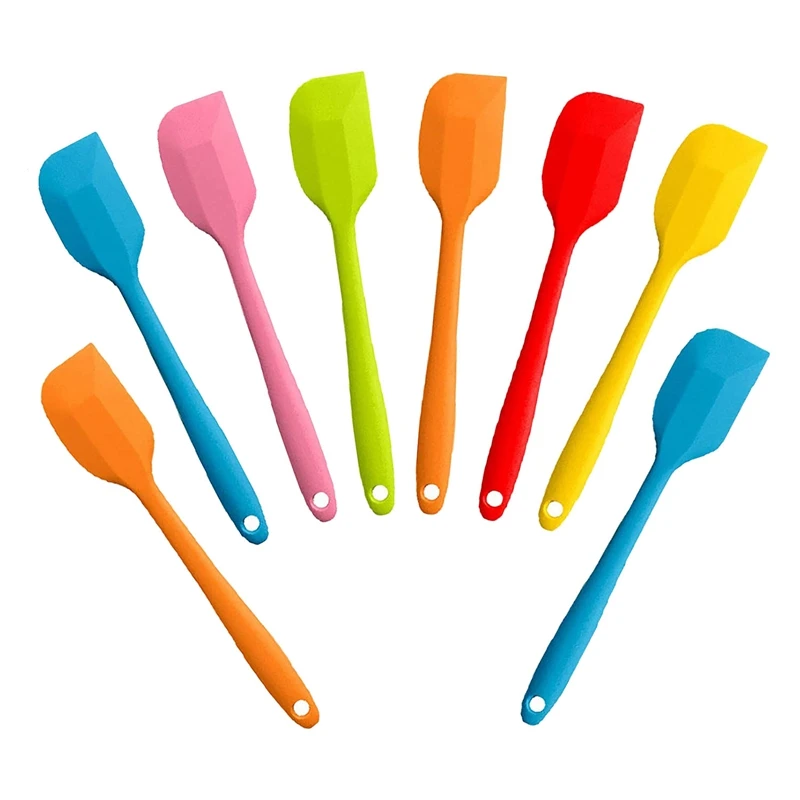 

8 Pcs Silicone Spatulas, 8.5 Inch Heat-Resistant Non-Stick Spatulas for Cake Cream Cooking Gadget