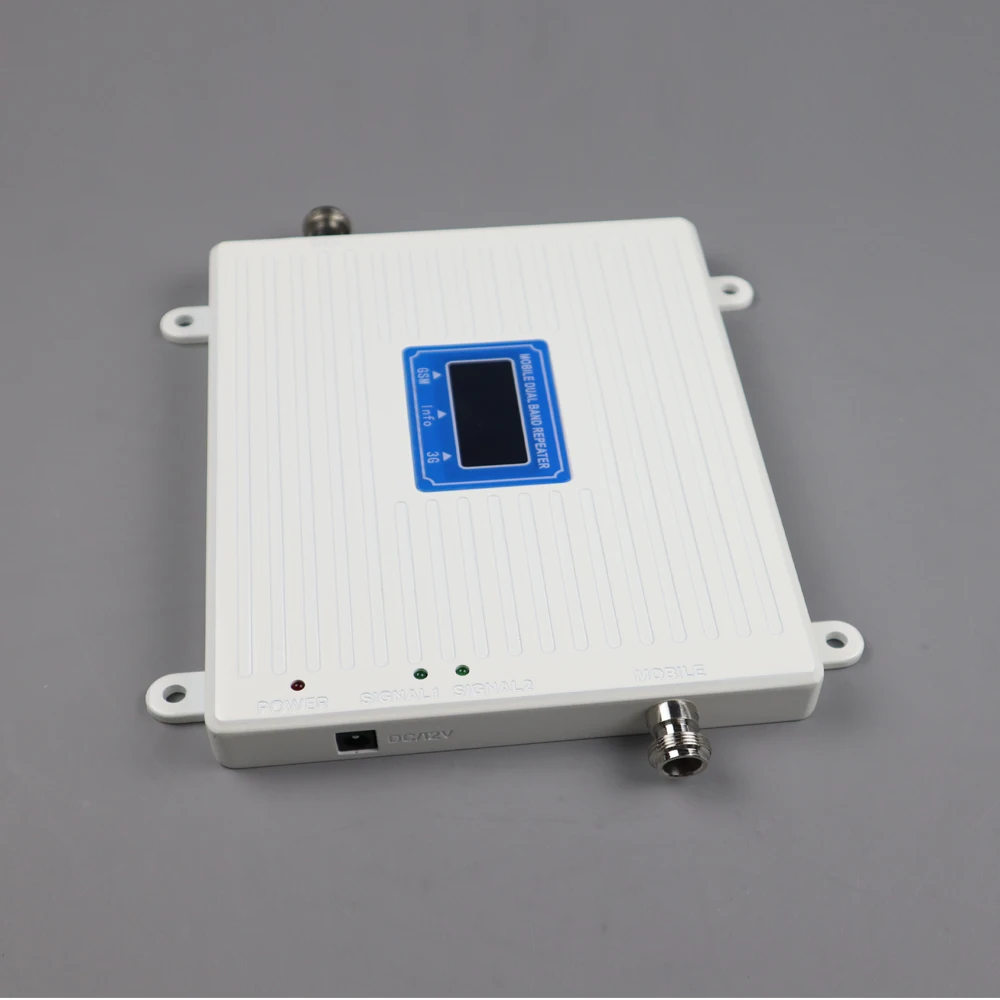 

ZQTMAX 2G 3G Cellular Signal Booster gsm Repeater 900 2100 Dual Band LTE Mobile Amplifier 70dB internet data booster + antenna
