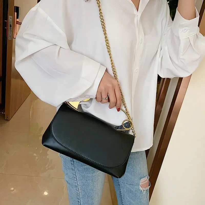 Pin Shape Handbag for Women 2021 Designer Chains Flap Shoulder Bag Fashion Party Clutch Purse Female Mini Crossbody Totes Bolsa