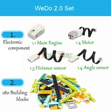 280 Pcs/Lot wedo 2.0 Robotics Construction Set Building Blocks Compatible with a variety of Educational DIY toys