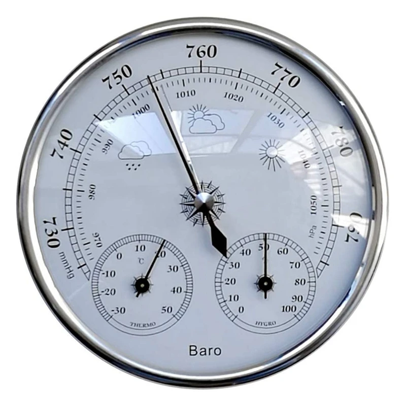 

Wall Mounted Household Barometer Thermometer,Hanging Hygrometer Weather Station
