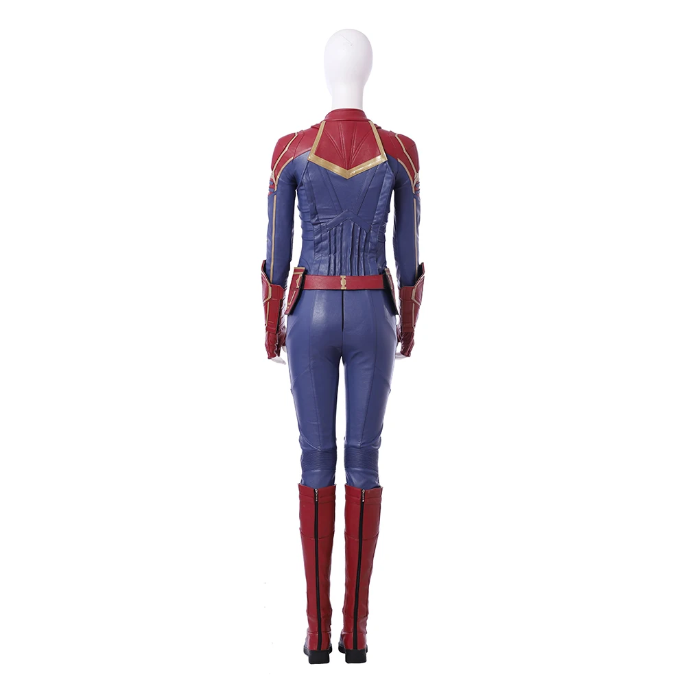 MMGG Хэллоуин капитан, для косплея Marvel Carol Danvers Косплей Костюм кожаный комбинезон высокого качества изготовление под заказ размер