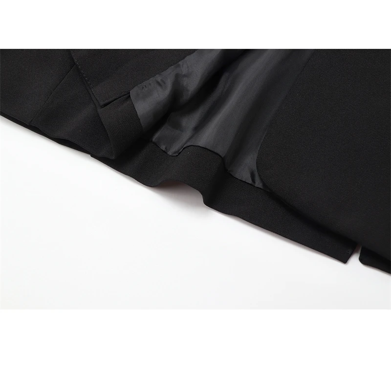 Женский Повседневный Блейзер на молнии черный свободный пиджак с длинным