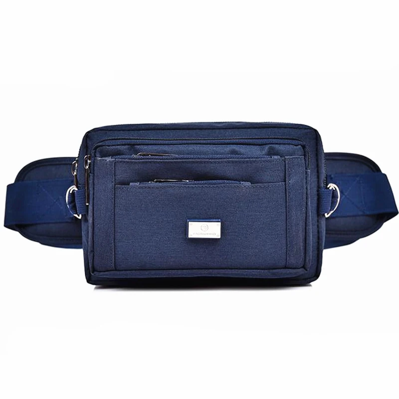 Dark Blue Новое поступление Мужские поясные сумки высокого качества холщовые сумки-мессенджеры многофункциональная поясная сумка повседневные мужские дорожные сумки с регулировкой пояса - Цвет: Dark Blue
