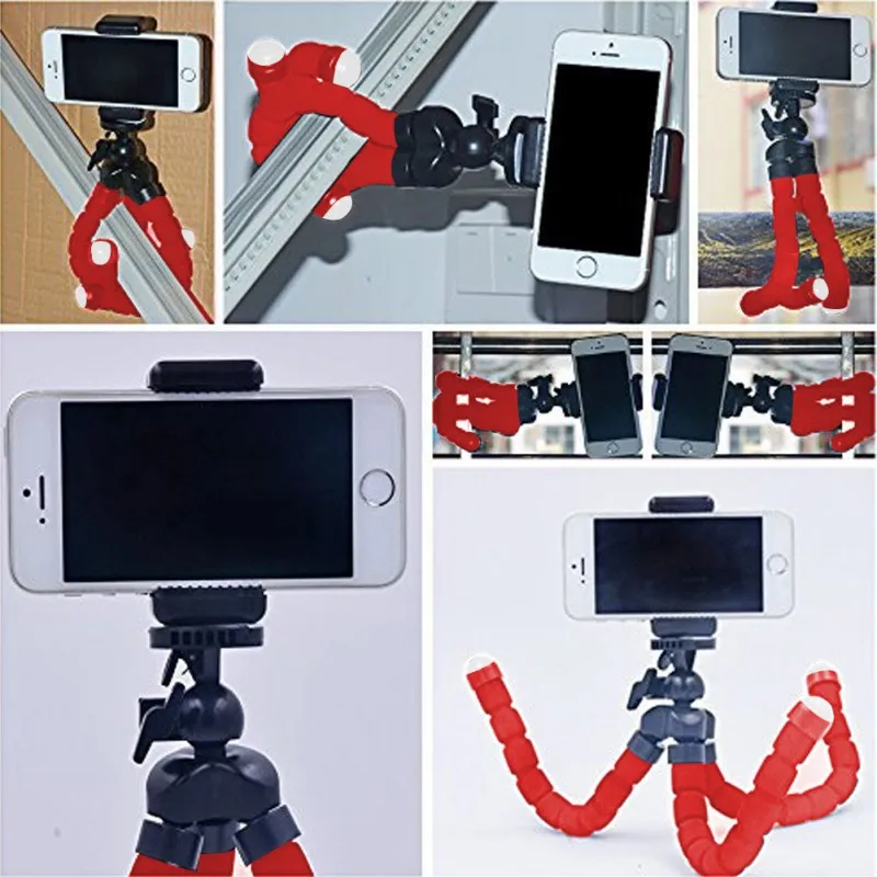 Flexible Sponge Octopus Mini Tripod With Bluetooth Remote Shutter For iPhone mini Camera Phone Holder clip stand | Электроника
