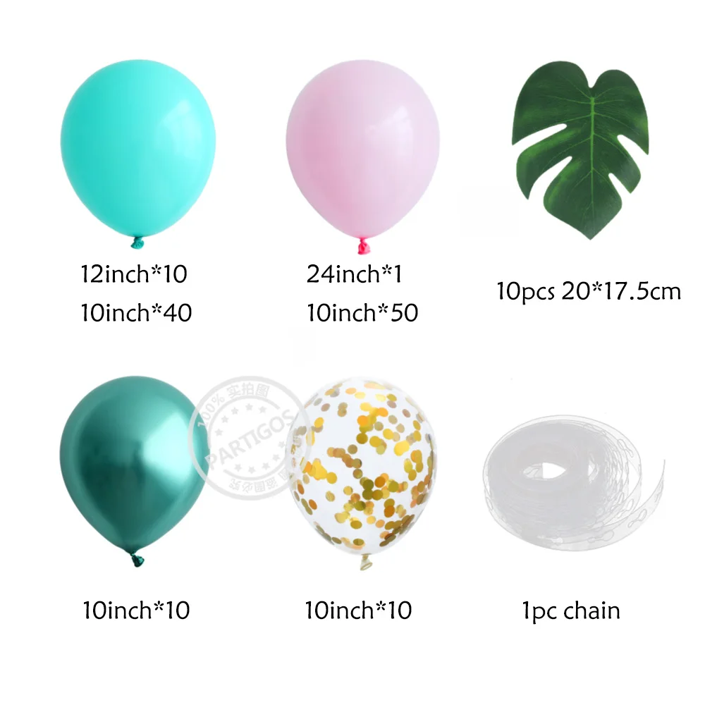 132 шт./лот Тиффани синий детский розовый зеленый латексный шар гирлянда арочный