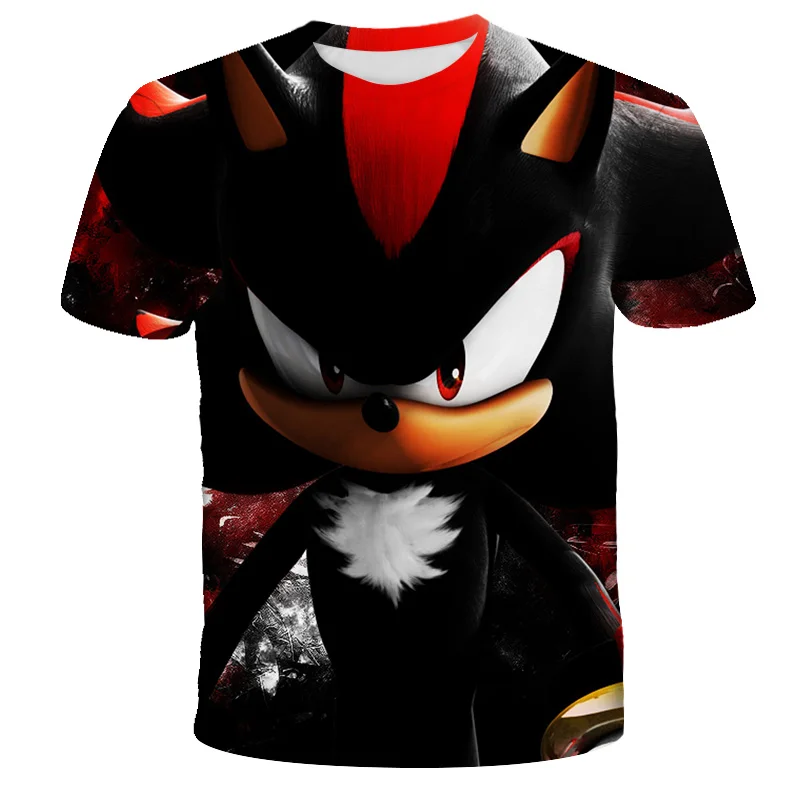 

2021 Sonic Summer New Children's T-shirt O-neck Cartoon Boys and Girls Tops Streetwear Casual Kids 3D T-shirts
