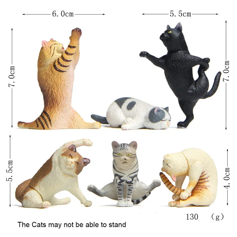 Экшн-фигурки в виде кошки из японской позы для йоги 6 шт. | Игрушки и хобби