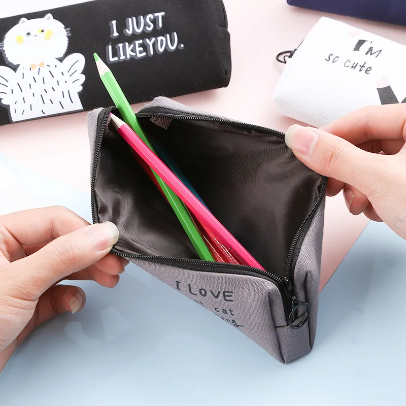 Чехол для карандашей с кошкой холст estojo escolar креативный trousse scolaire stylo школьные