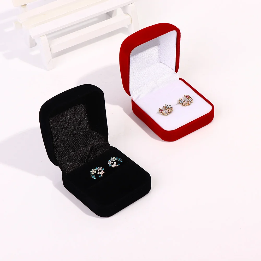 Мода Squre Свадебные бархатные серьги кольцо кулон коробка ювелирных изделий