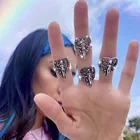 Креативные кольца в форме богини с полым сердцем для женщин, изысканные женские кольца в готическом стиле в стиле стимпанк, Подарочная бижутерия