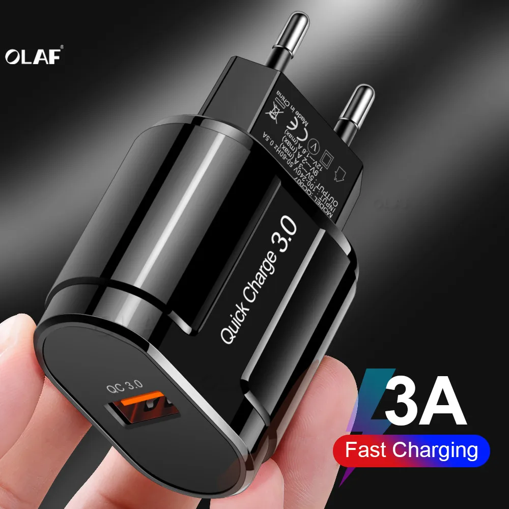 OLAF 18 Вт QC 3 0 USB зарядное устройство настенное ЕС США Великобритания Быстрая