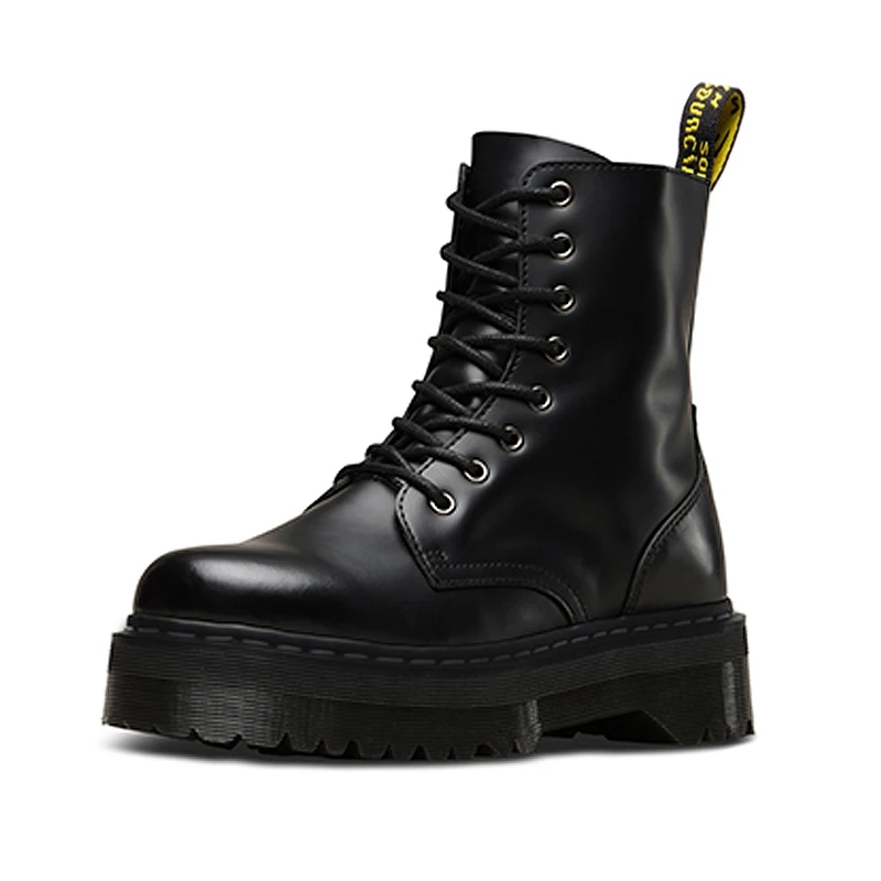 2020 женские ботинки на платформе зимние Кожаные Ботинки martin шнуровке Bota женская