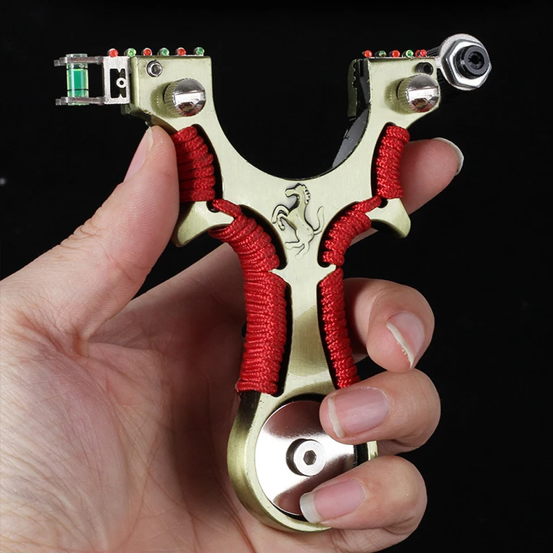 

Alloy steel outdoor shooting slingshot with laser aiming, suitable for beginners to use flat rubber band slingshot accessories