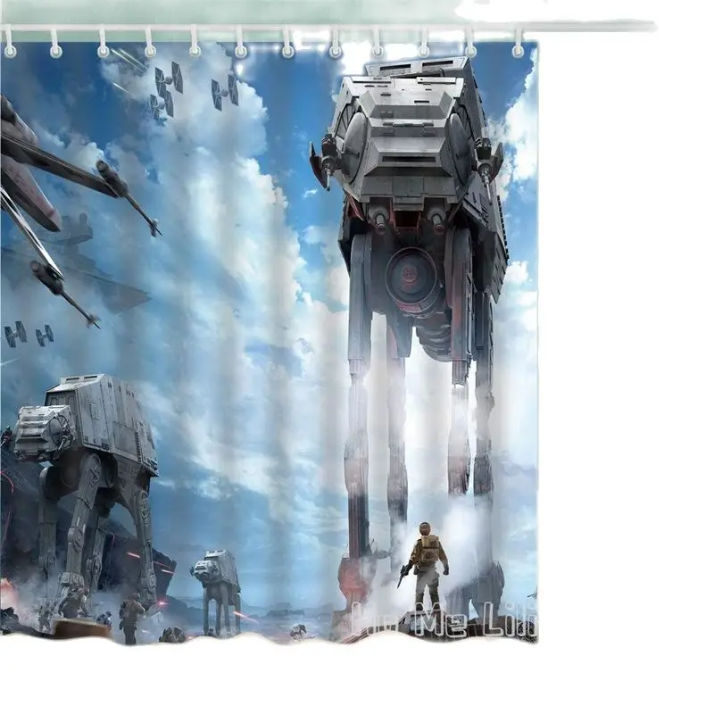 Star Galaxy War Space By Ho Me Lili Shower Curtain Blue Sky Troopers Panel Polyester Waterproof Fabric Plastic Hook Included