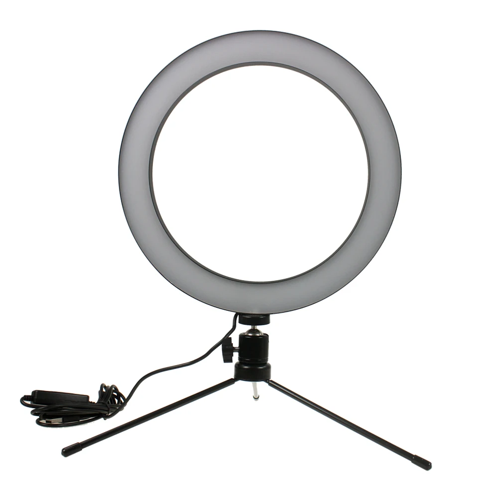 10 дюймов Selfie Ring Light двухцветная лампа с штатив-Трипод стойка для трансляция макияж светодиодный настольный кольцо свет мини светодиодный Камера свет