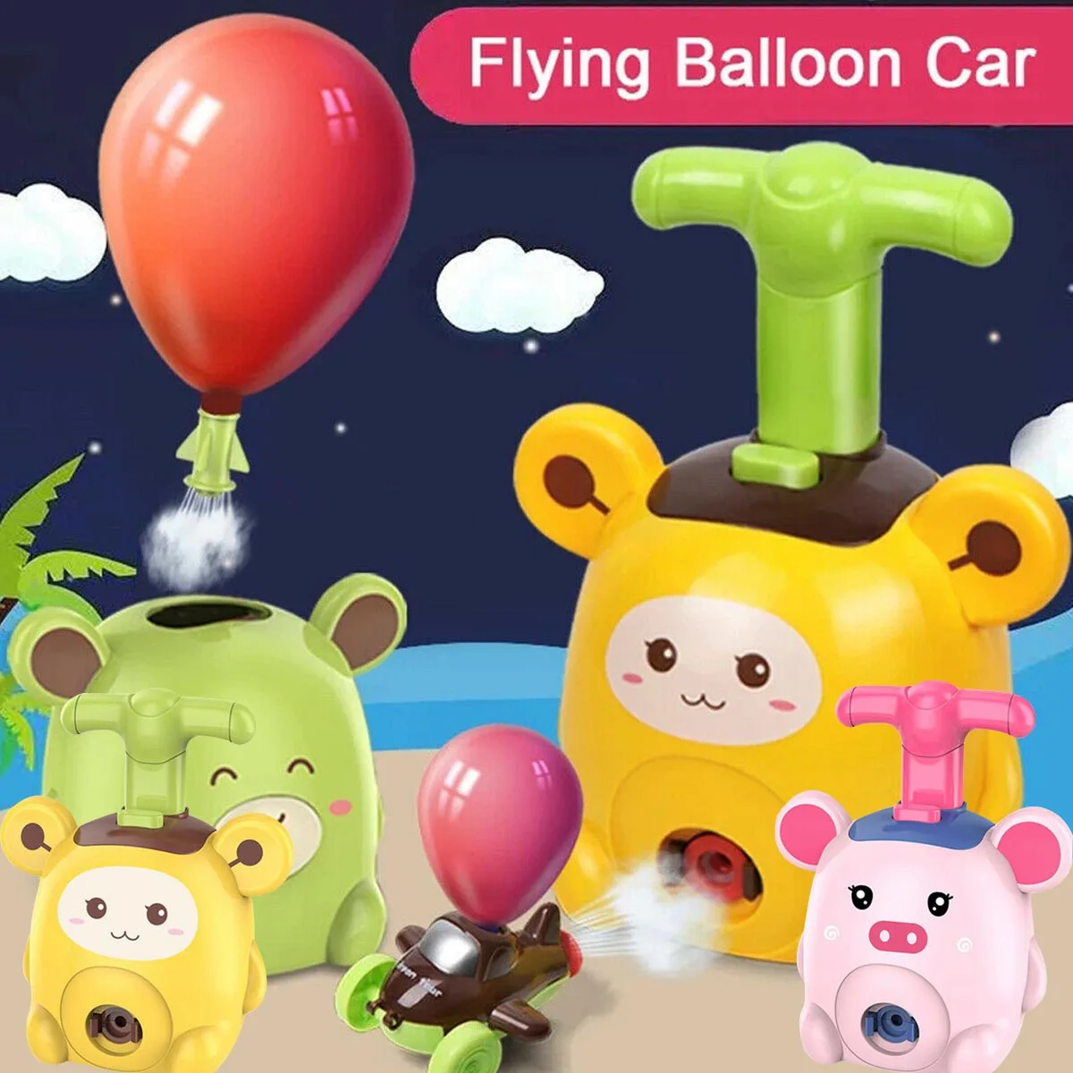 

Новый инерционный Летающий воздушный шар автомобиль с ракетной пусковой установкой мультяшный воздушный шар автомобиль головоломка игруш...