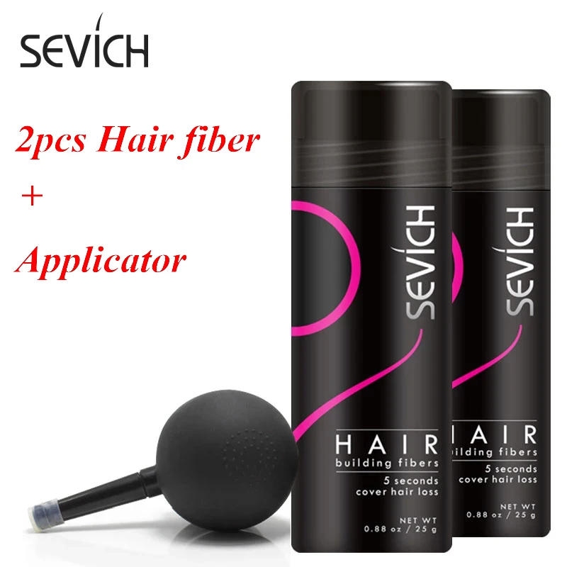 

Sevich 3PCS/SET 2pcs Hair Fiber Spray + 1pcs Pump Applicator Wig Thickening Hair Growth Keratin Fiber Powder Hair Loss Product