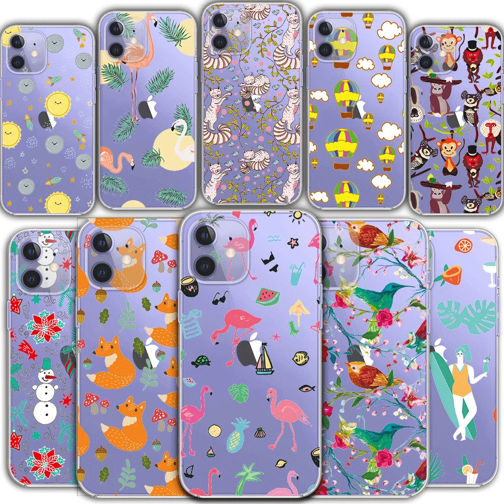 

Fashion luxury brand cute cartoon anime Transparent TPU phone case for iPhone 12 Mini 11 Pro XS MAX X XR 7 8 Plus SE 2020 5 6 4